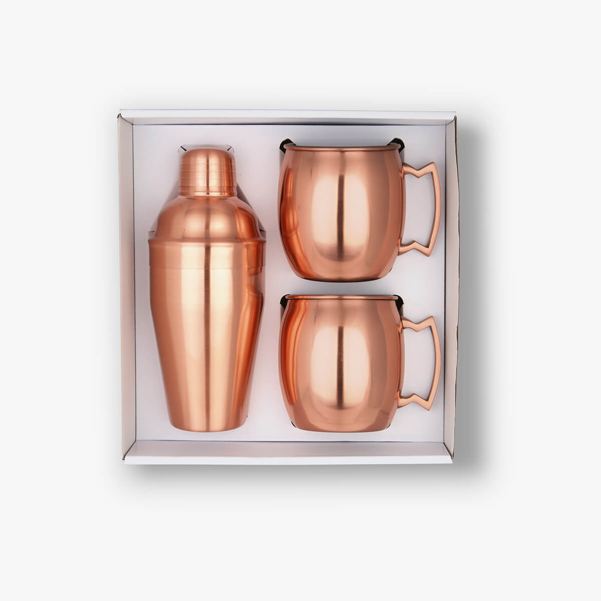 Cocktail Shaker & Mule Mug Gift Set - Copper | HALO Branded Solutions